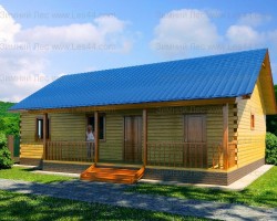 ДБ-1 Проект дома из бруса 8x12 - 116.3 кв.м - 1 этаж - с 2мя террасами